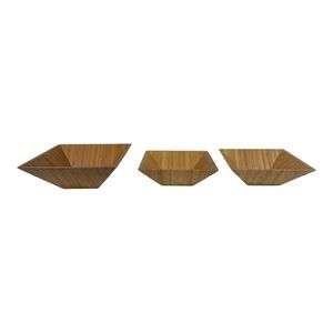 Pampered Chef Bamboo Square Bowls - Set Of 3